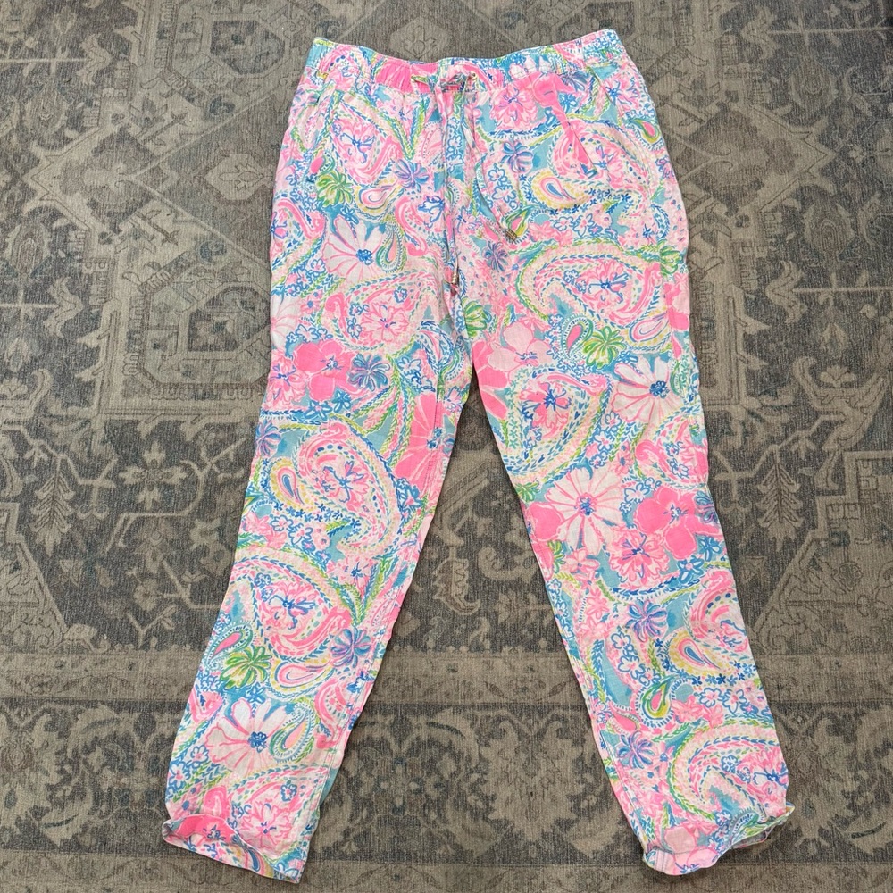 Lilly Pulitzer Taron 31” Mid-Rise Linen Pants